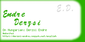 endre derzsi business card